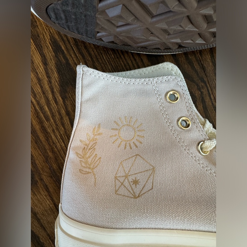 Converse Chuck Taylor All Star Platform Desert Sand Light Gold Women's Size 8 - Picture 4 of 9